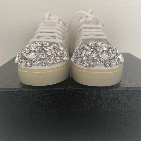 PHILIPP PLEIN LOW-TOP SNEAKERS WITH CRYSTAL EMBELLISHED US 7.5/EU 38 - Picture 4 of 7